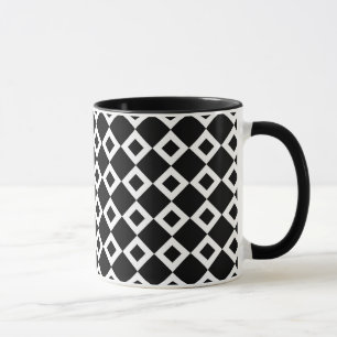 Black and White Diamond Pattern Mug