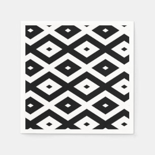 Black and white diamond pattern napkin