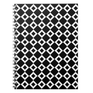 Black and White Diamond Pattern Spiral Notebook