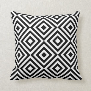 Black and White Diamond Shape Pattern Cushion