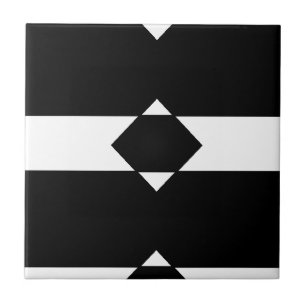 Black and white diamond shaped tile