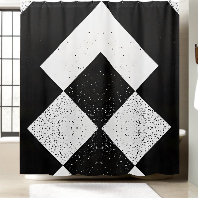 Black and White Diamond Shower Curtain (Creator Uploaded)