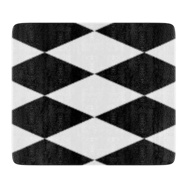 BLACK AND WHITE DIAMONDS CUTTING BOARD (Front)
