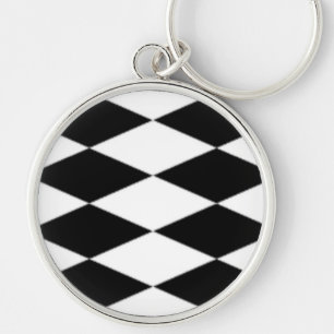 BLACK AND WHITE DIAMONDS KEY RING