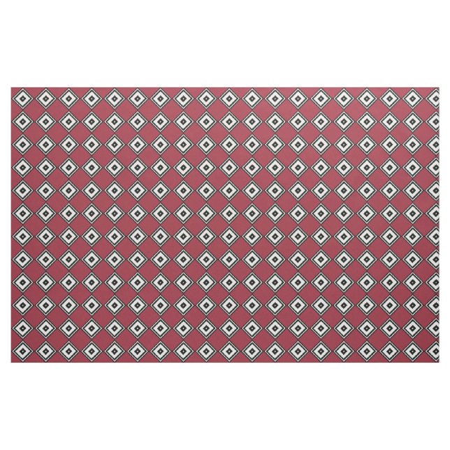Black and White Diamonds on Red Fabric (Yard)