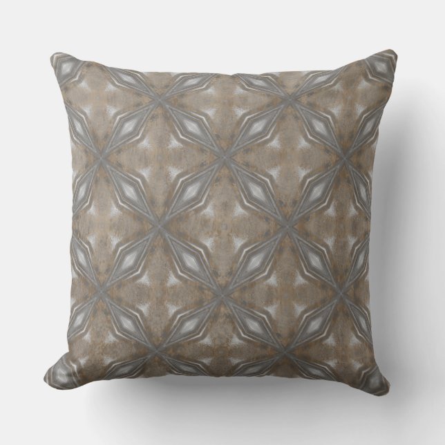 Black and White Diamonds with Waves Cushion (Front)