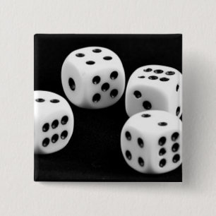 Black And White Dices 15 Cm Square Badge
