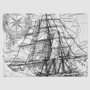 Black and White Digital Map Series Design 13 Tissue Paper