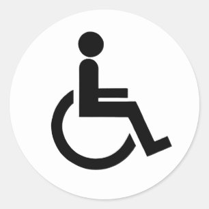 Black and White disabled handicap symbol          Classic Round Sticker