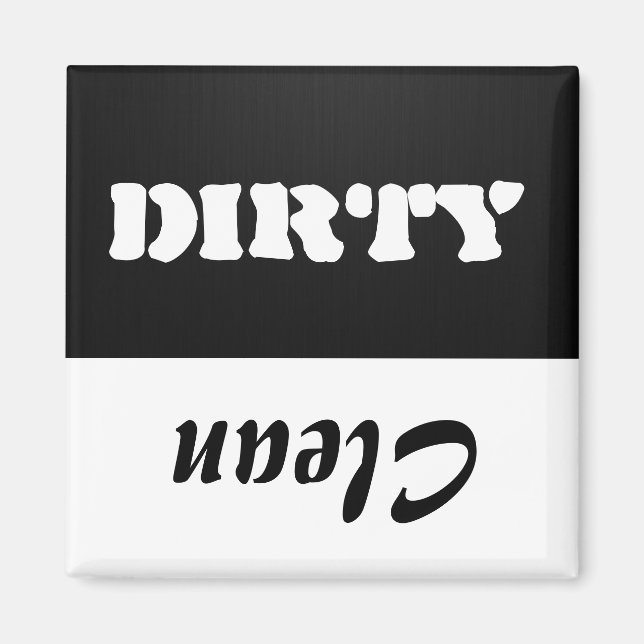 Black and White Dishwasher Magnet (Front)