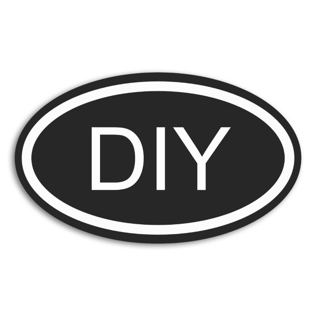 Black and White DIY Euro Style Oval Sticker (Black and White DIY Euro Style Oval Sticker)