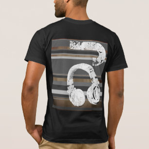 black and white DJ striped T-Shirt