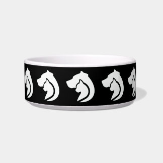 Black and White Dog and Cat Bowl