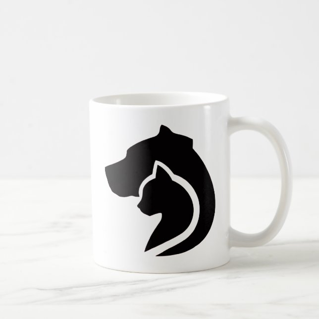 Black and White Dog and Cat  Coffee Mug (Right)
