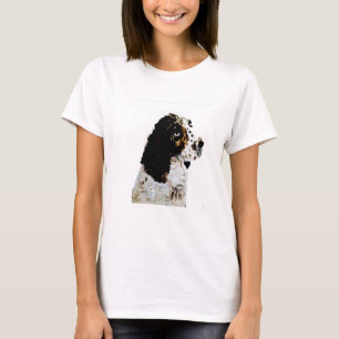 Black and White Dog Art Springer Spaniel T-Shirt