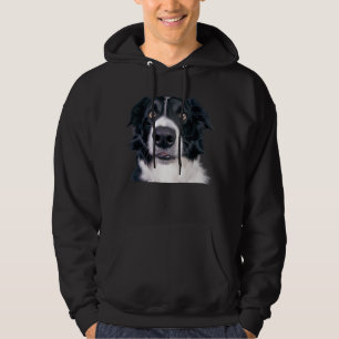 Black and White Dog Face Hoodie
