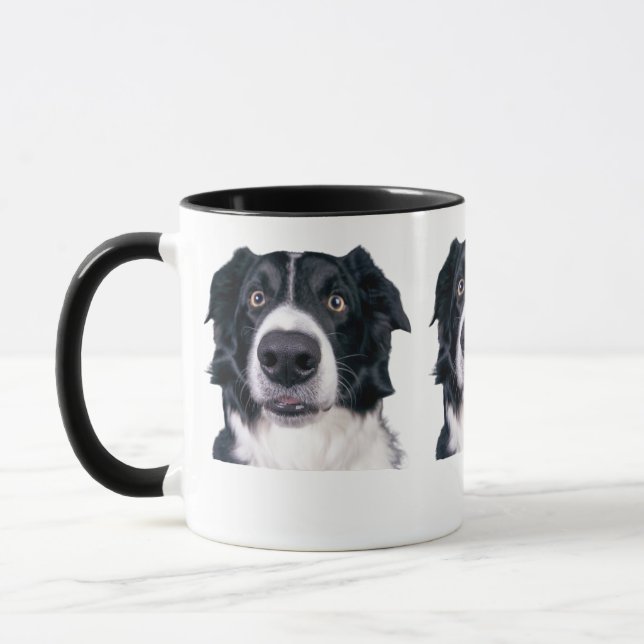 Black and White Dog Face Mug (Left)