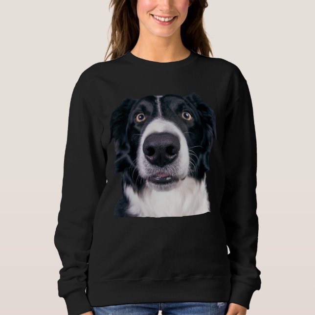 Black and White Dog Face Sweatshirt (Front)