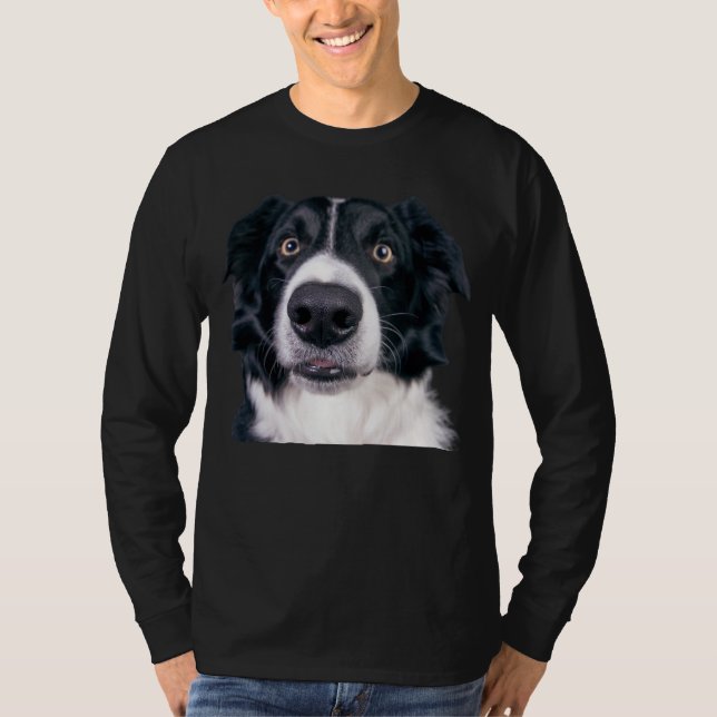 Black and White Dog Face T-Shirt (Front)