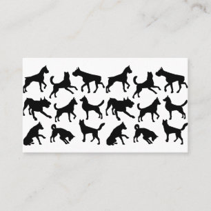 Black and White Dog Groomer Pet Animal Business Card