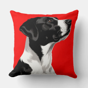 Black and White Dog Modern Pet Lover Home Décor Cushion