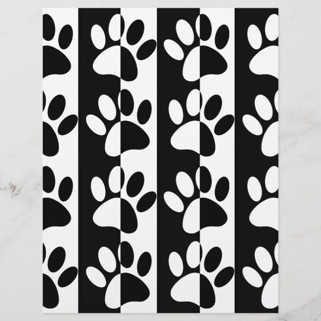 Black And White Dog Paws And Stripes (Front)