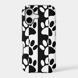 Black And White Dog Paws And Stripes