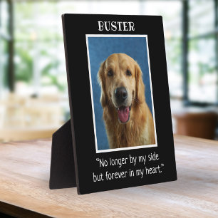 Black And White Dog Pet Memorial Photo Keepsake   Plaque
