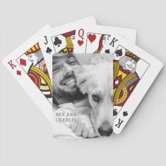 Black and White Dog Photo Playing Cards