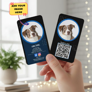 Black and White: Dog Photo Social Media Business Card