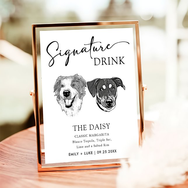 Black And White Dog Wedding Signature Drink Sign (Creator Uploaded)