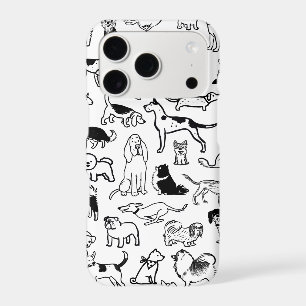 Black and White Dogs Pattern   Cute Canine Lover's