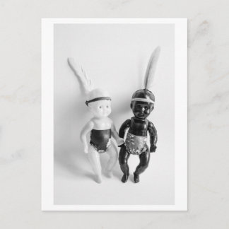 Black and White Doll Indians Postcard