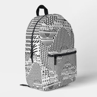 BLACK AND WHITE DOMES PRINTED BACKPACK