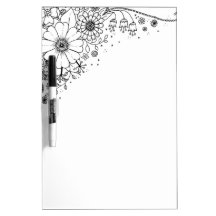 Black and White Doodle Flowers Colour In Picture