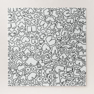 black and white doodle  jigsaw puzzle