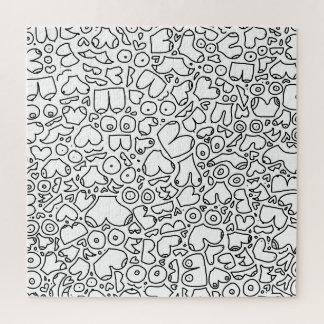 black and white doodle jigsaw puzzle