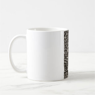 Black and White Doodle Pattern   Trippy Monochrome Coffee Mug