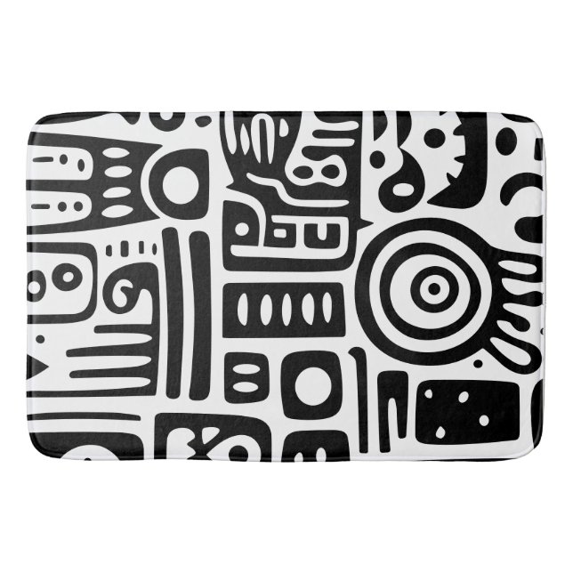 Black and white doodles 1 of 4 bath mat (Front)