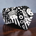 Black and White Doodles Custom Necktie<br><div class="desc">A timeless and versatile accessory, this custom necktie features a classic black and white pattern. Perfect for adding a touch of sophistication to any outfit, whether it's for a formal event, a business meeting, or simply to elevate your everyday look. The crisp stripes create a stylish and refined appearance, making...</div>