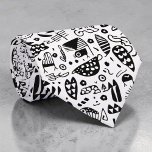 Black and White Doodles Custom Necktie<br><div class="desc">A timeless and versatile accessory, this custom necktie features a classic black and white pattern. Perfect for adding a touch of sophistication to any outfit, whether it's for a formal event, a business meeting, or simply to elevate your everyday look. The crisp stripes create a stylish and refined appearance, making...</div>