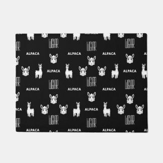 Black and White Doormat Alpaca by Wighar