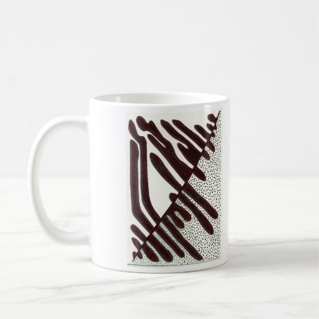 Black and White Dots A21 Coffee Mug (Left)