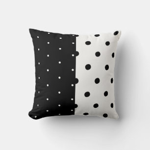 Black and White Dots and Stripes Pillow