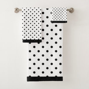Black And White Dots  Bath Towel Set