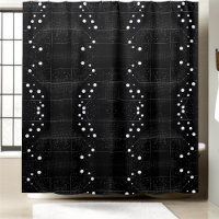 Black and White Dotted Booster Shower Curtain 