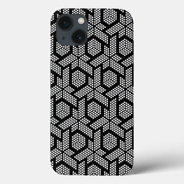 Black and white dotted geometric pattern Case-Mate iPhone Case (Back)