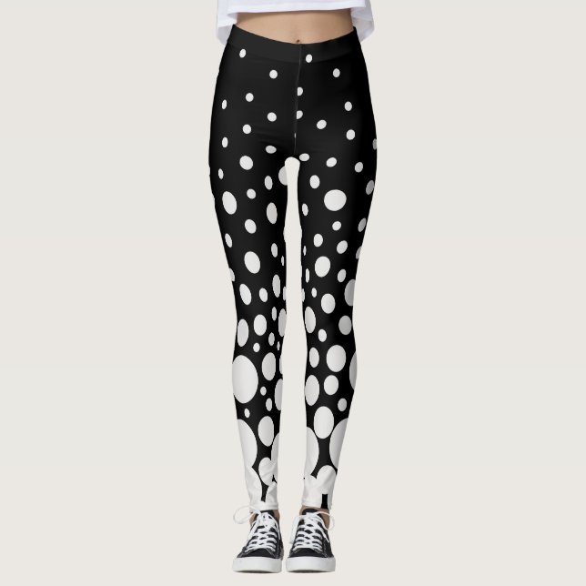 Black and white dotted leggings (Front)