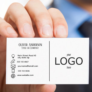 Black and White Double sided Logo Business Card
