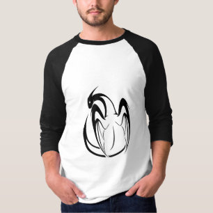 Black and White Dragon Fantasy Outline T-Shirt